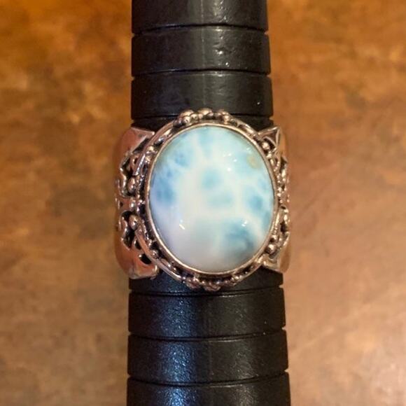 Sarda Sterling Silver and Larimar Ring - Picture 3 of 7